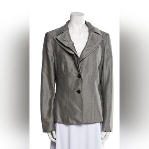 Escada Gray Blazer with Black Buttons
